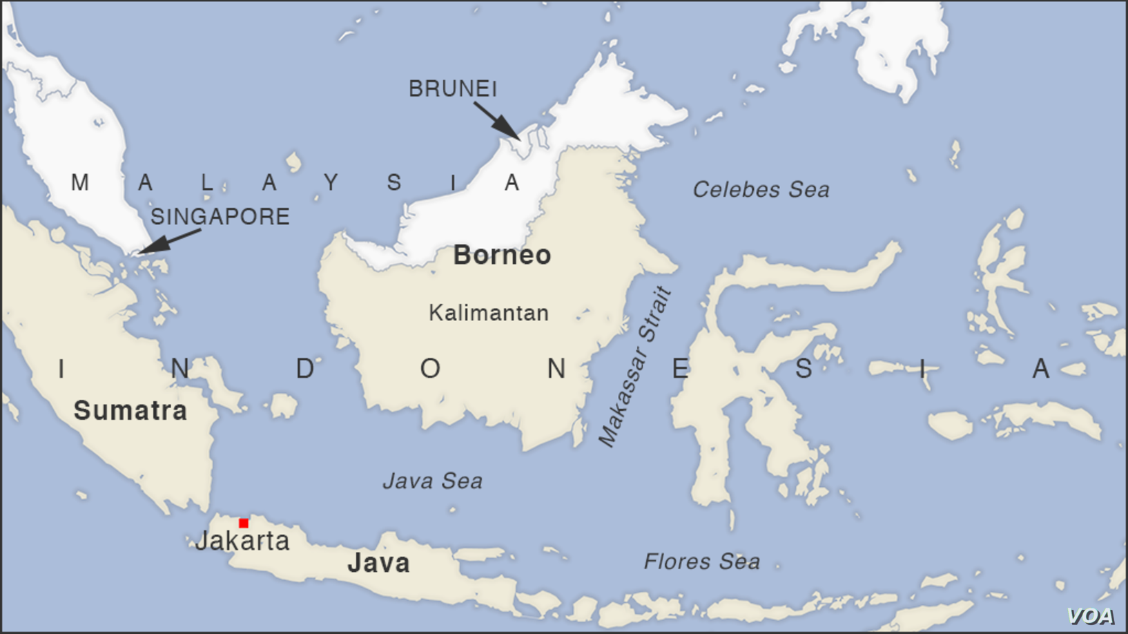 Острова Суматра и Борнео на карте